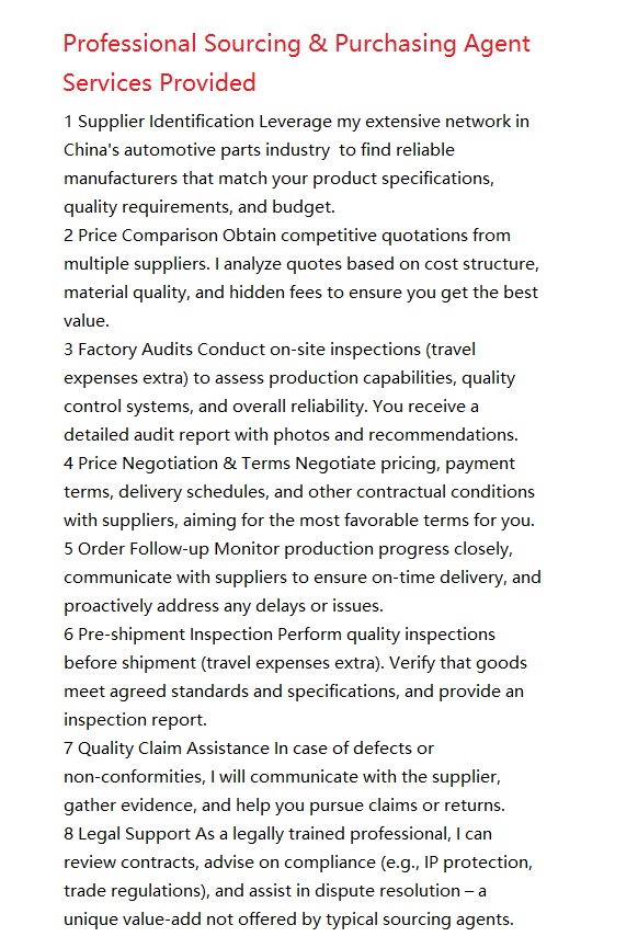 Sourcing & Purchasing Agent Services